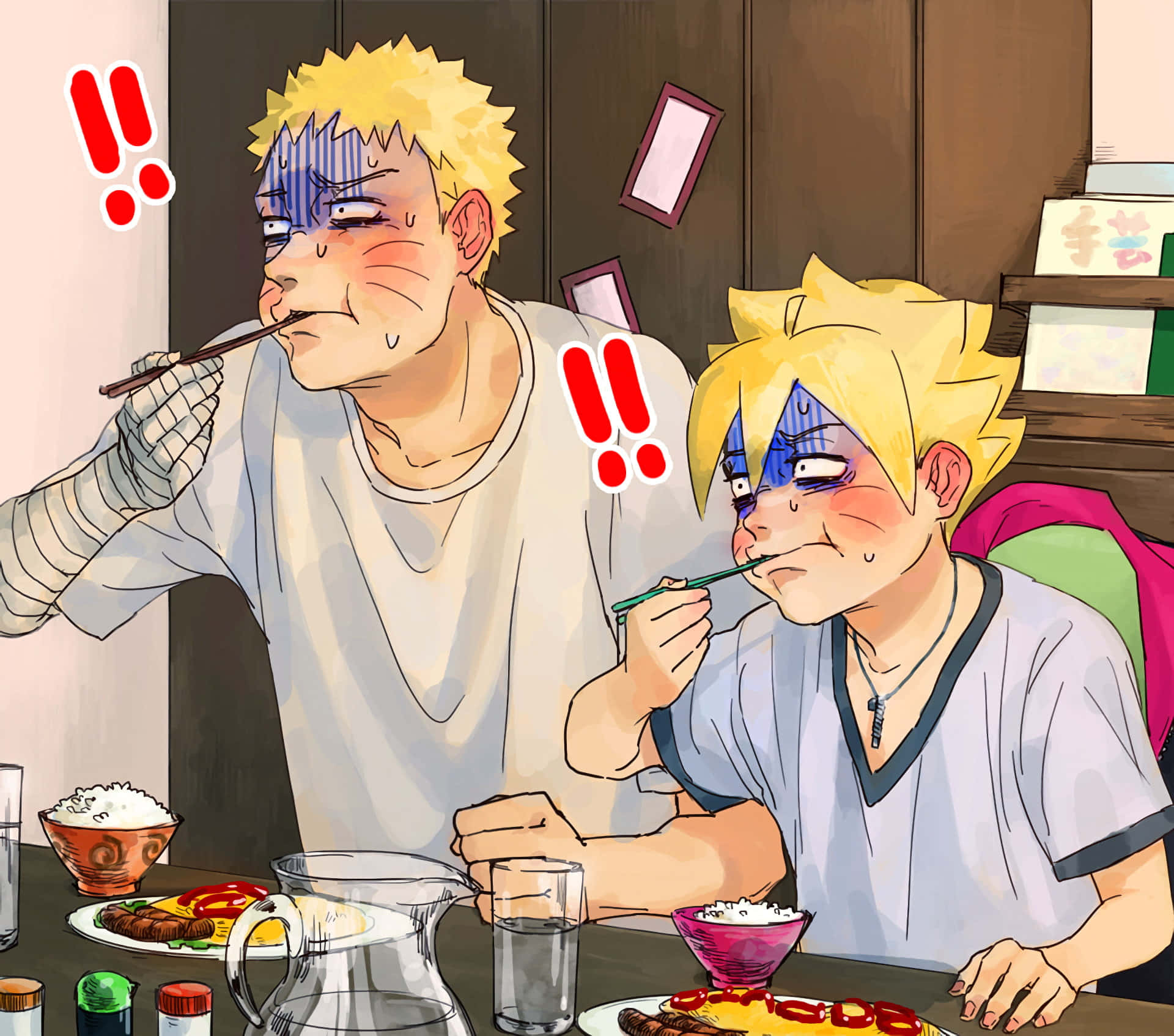 Two Generations Of Shinobi, Boruto And Naruto. Wallpaper