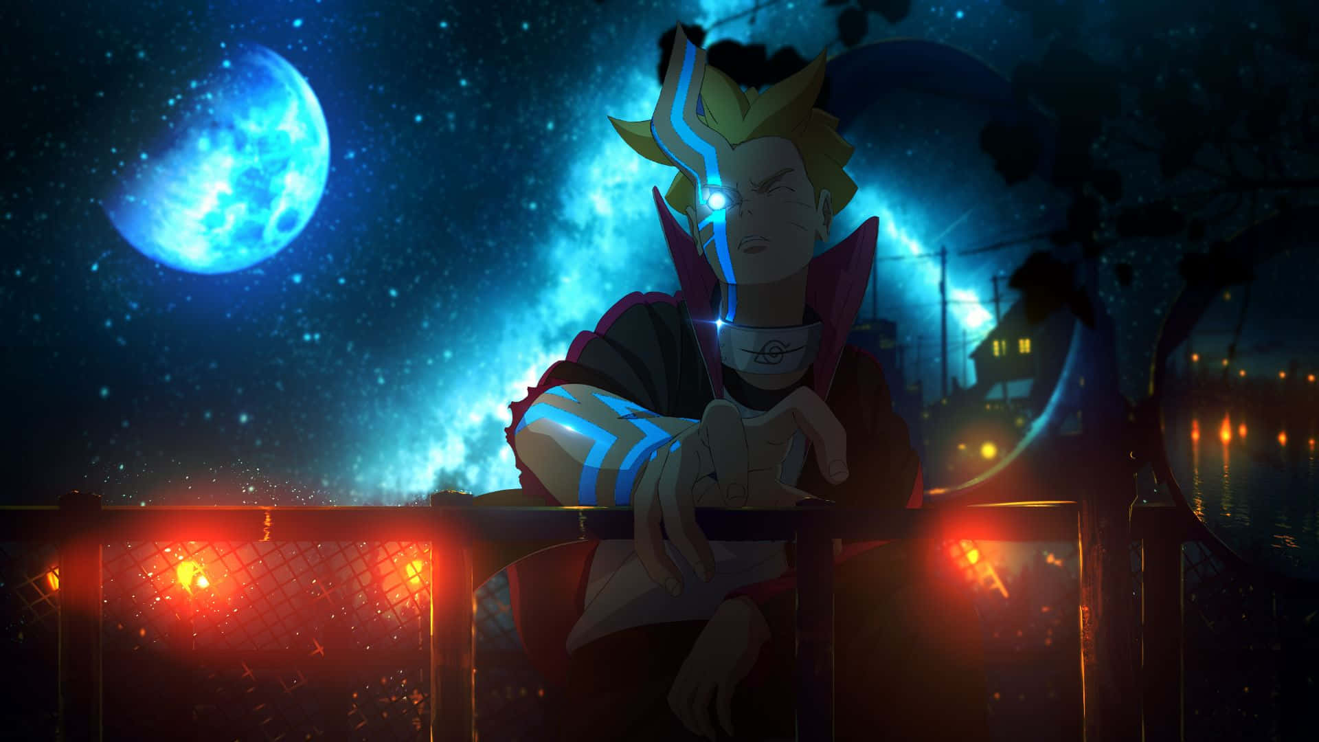 Boruto Uzumaki Borushiki Form Night Scene Wallpaper