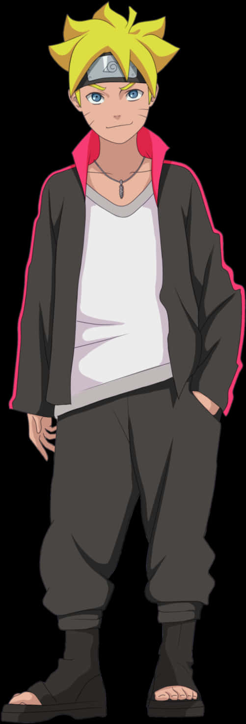 Boruto Uzumaki Standing Pose PNG