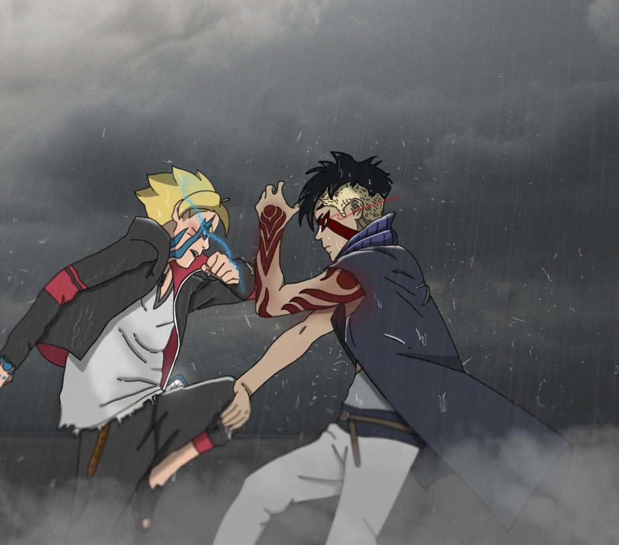 Download Intense Battle Between Boruto and Kawaki Wallpaper