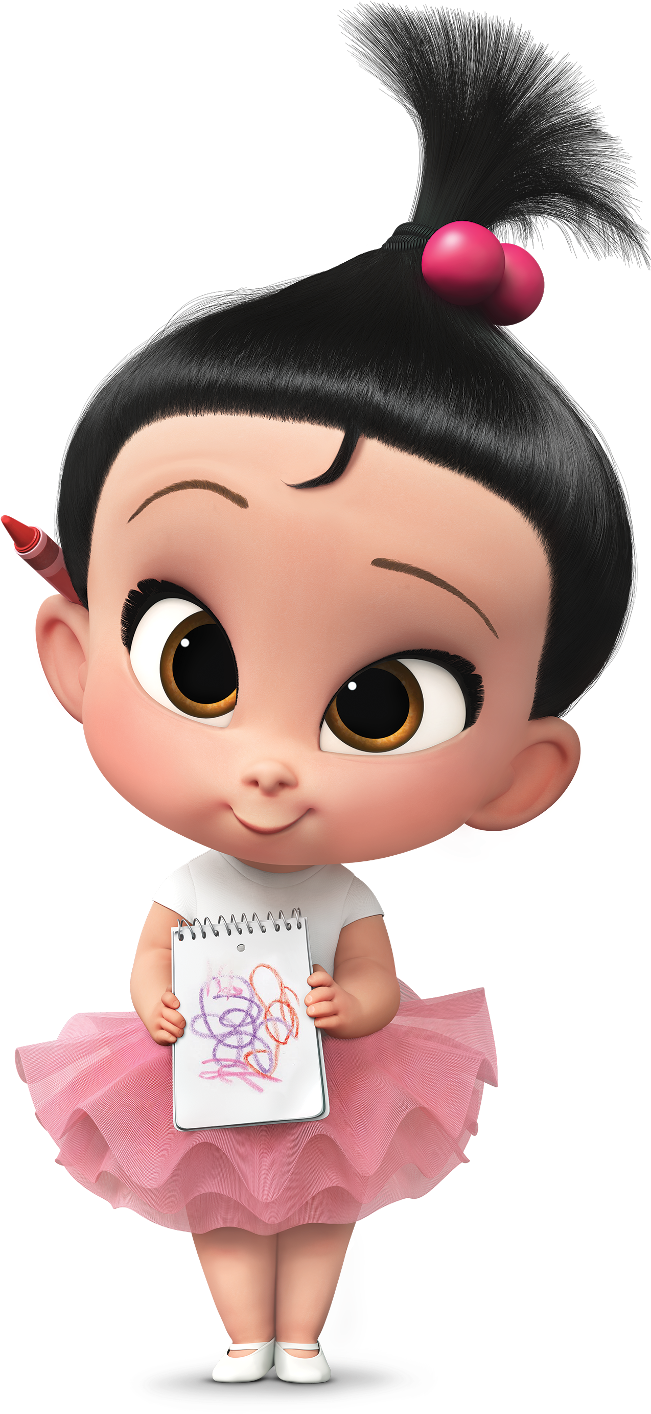 Boss Baby Girlwith Notepad PNG