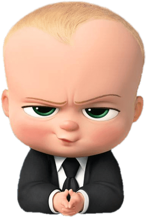 Boss Baby Scheming Expression PNG