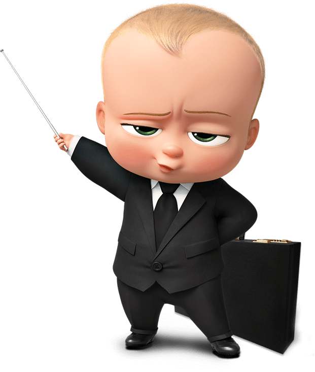 Boss Baby With Briefcaseand Pointer PNG