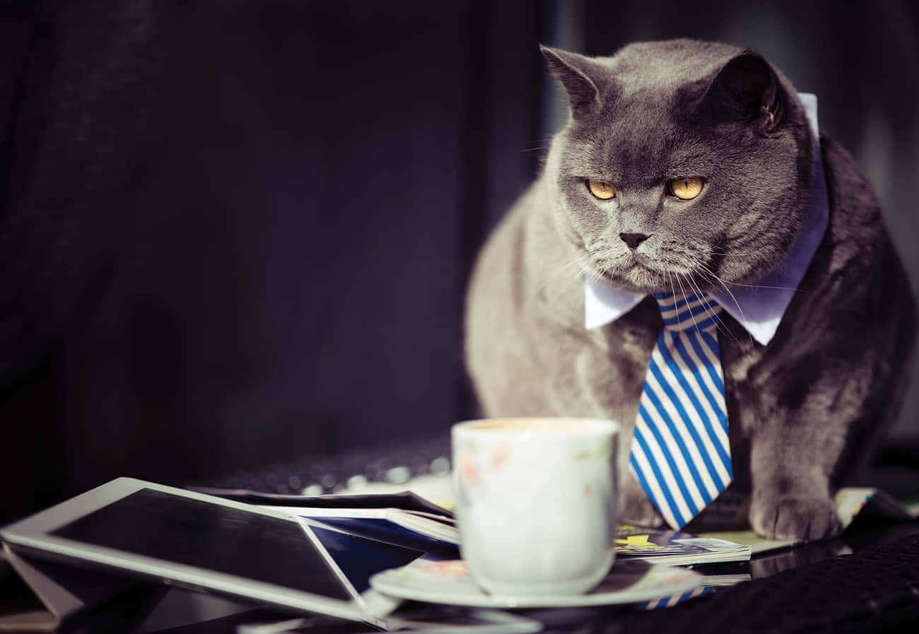 Boss Cat With Collar Wallpaper