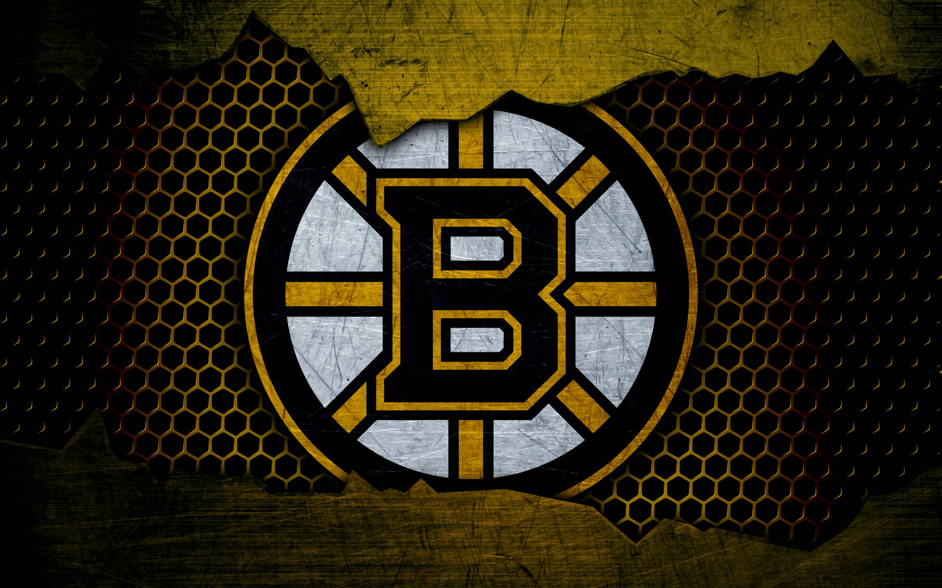 Boston Bruins Hexagon Grate Wallpaper