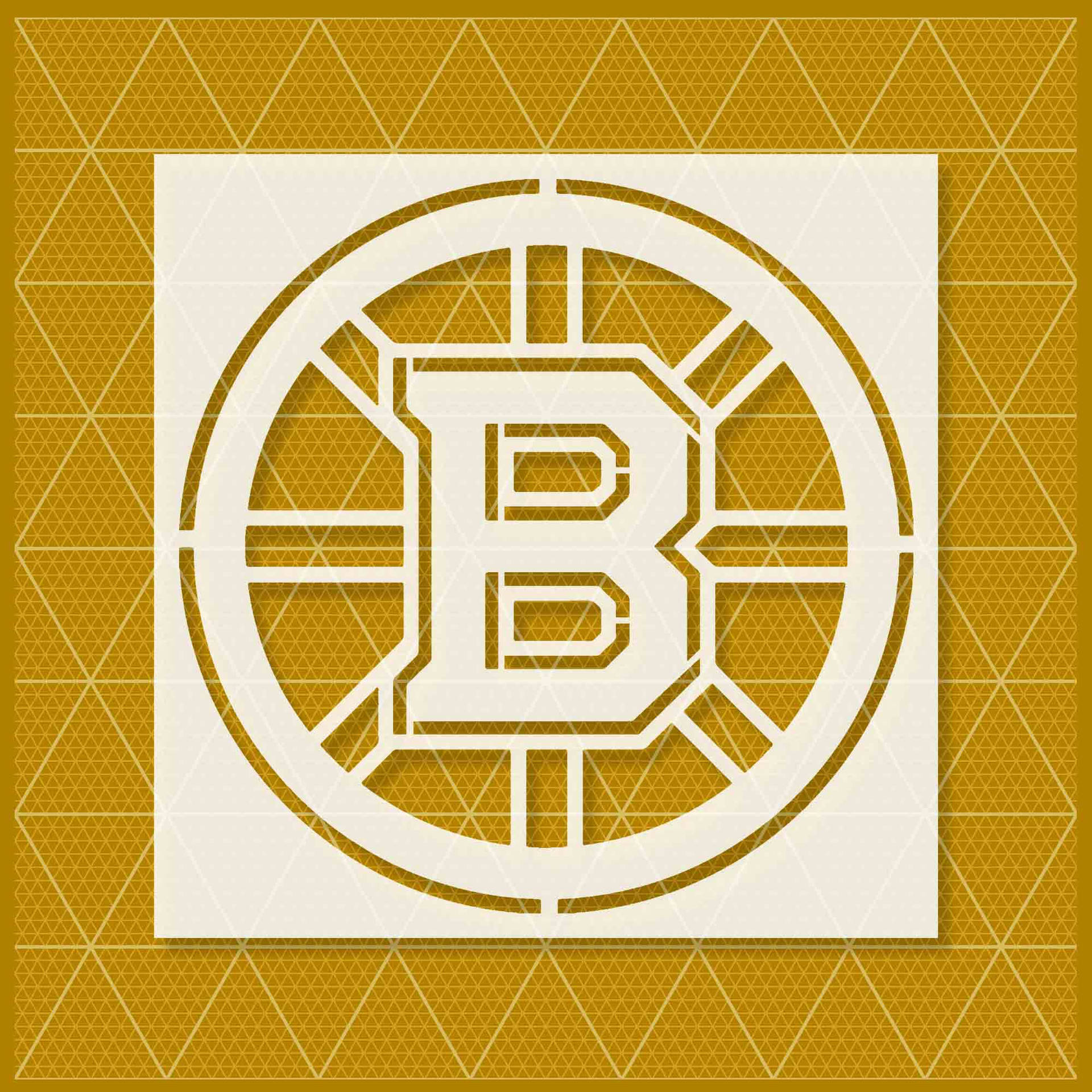 Bostonbruins Logo Gold Und Weiß Wallpaper