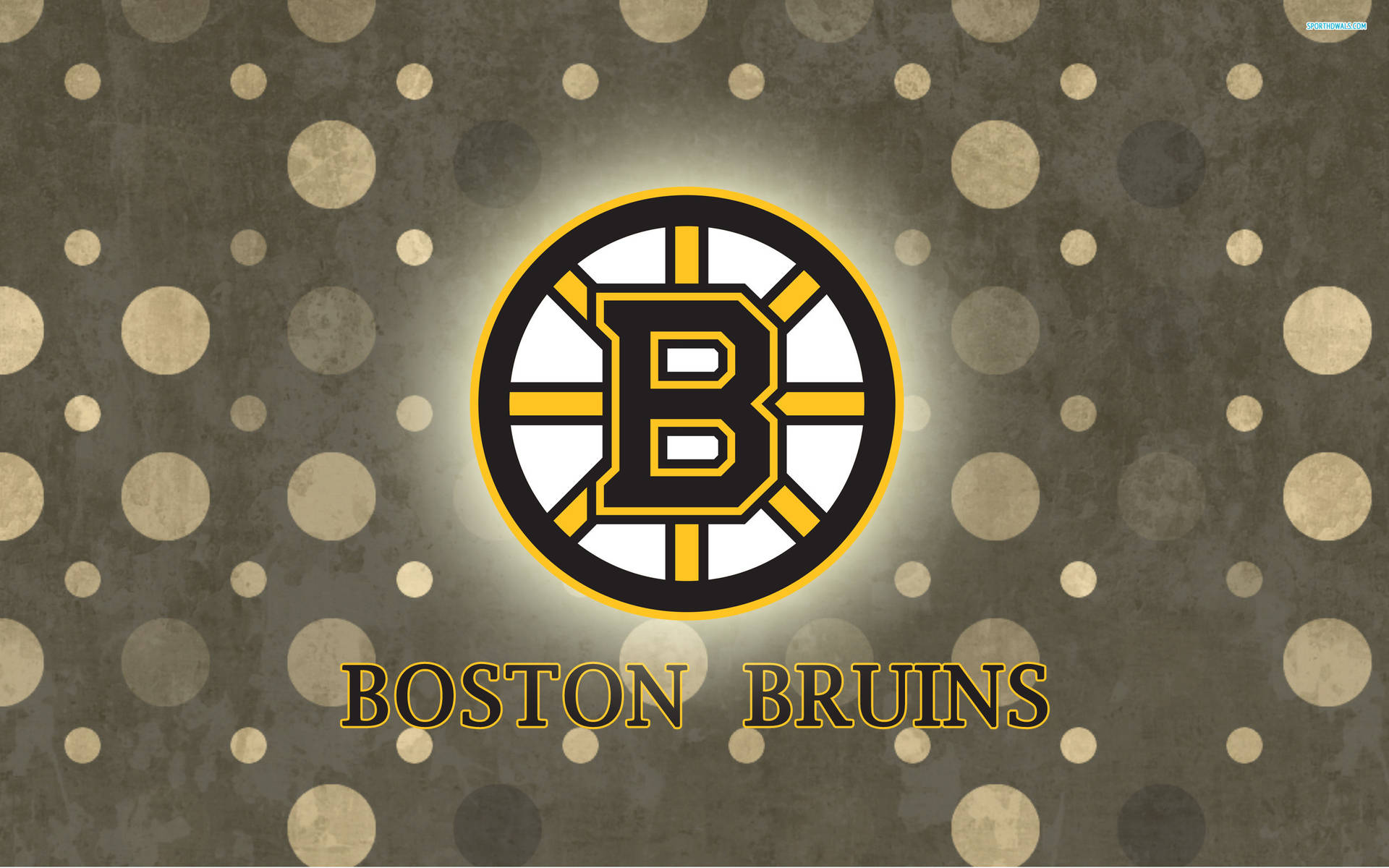Bostonbruins Logotyp Med Polka-prickar. Wallpaper
