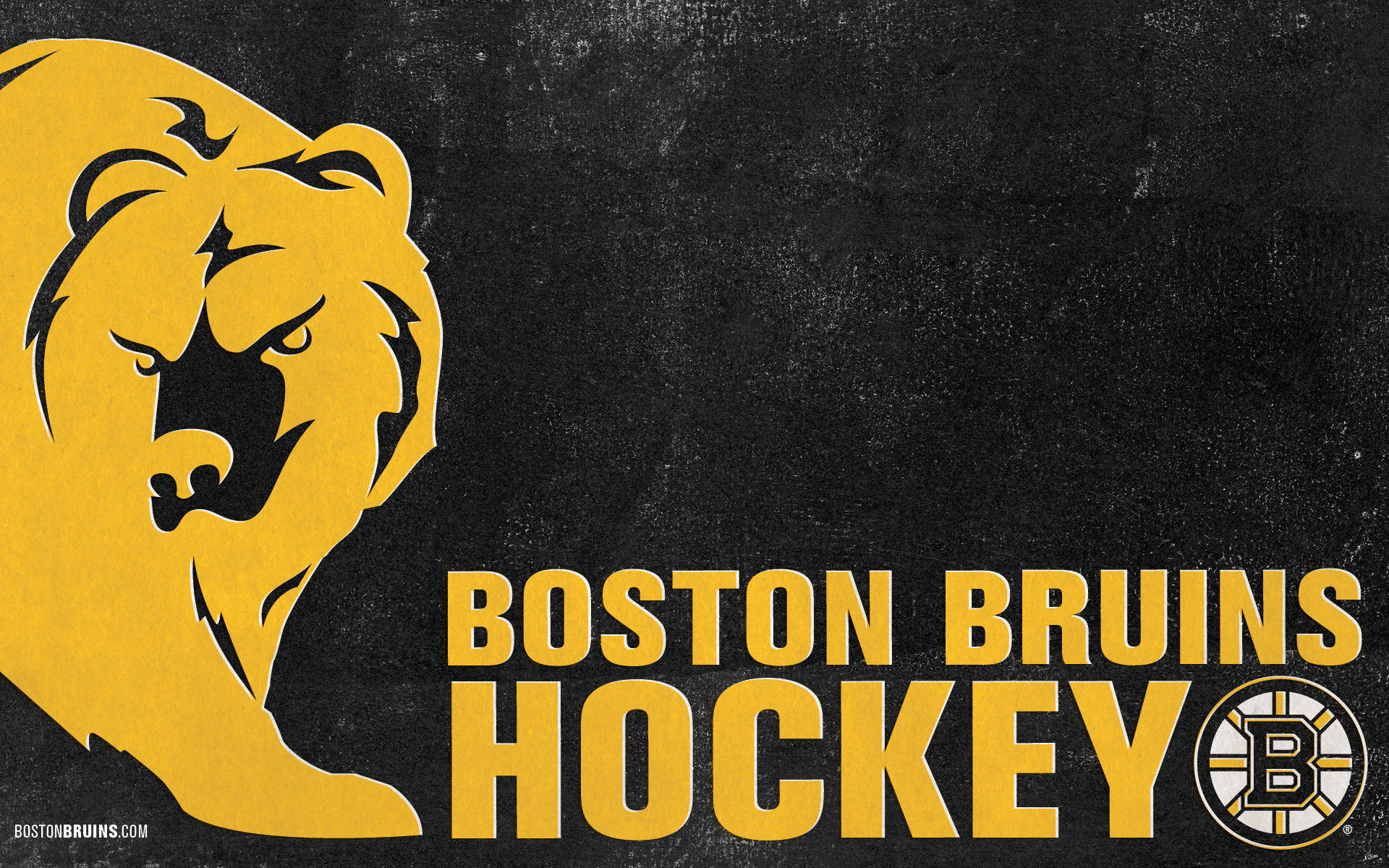Bostonbruins Logotyp I Guld Med Björn Wallpaper