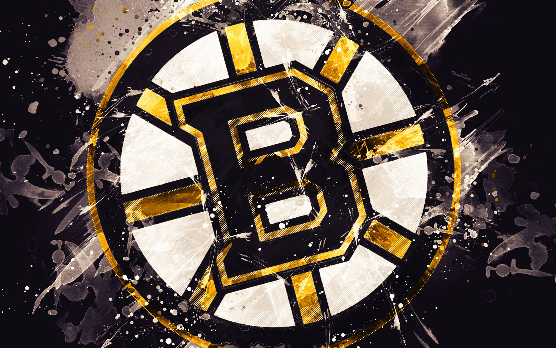 Boston Bruins Paint Splatter Wallpaper