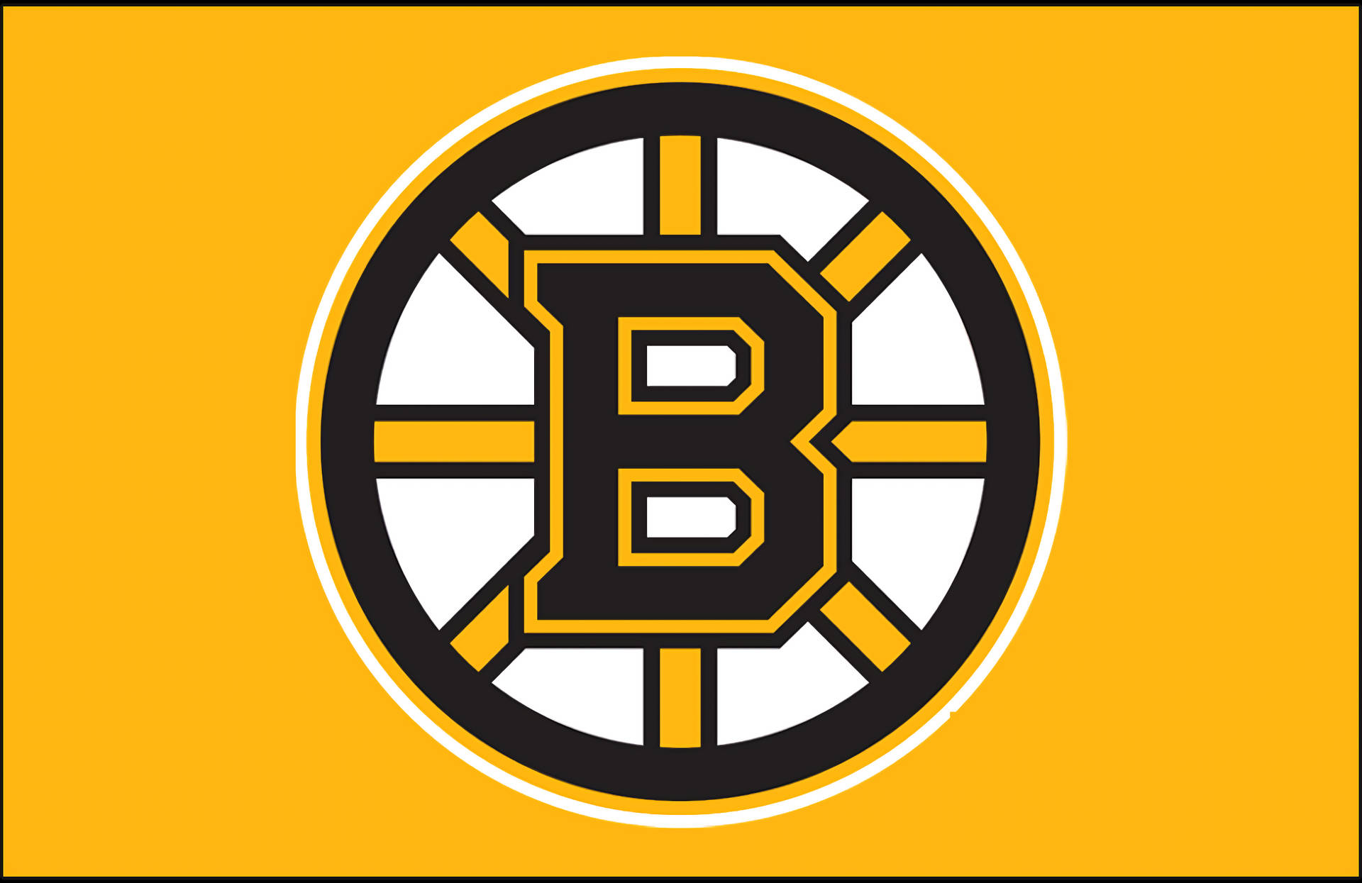 Boston Bruins Iconic Logo on a Yellow Background Wallpaper