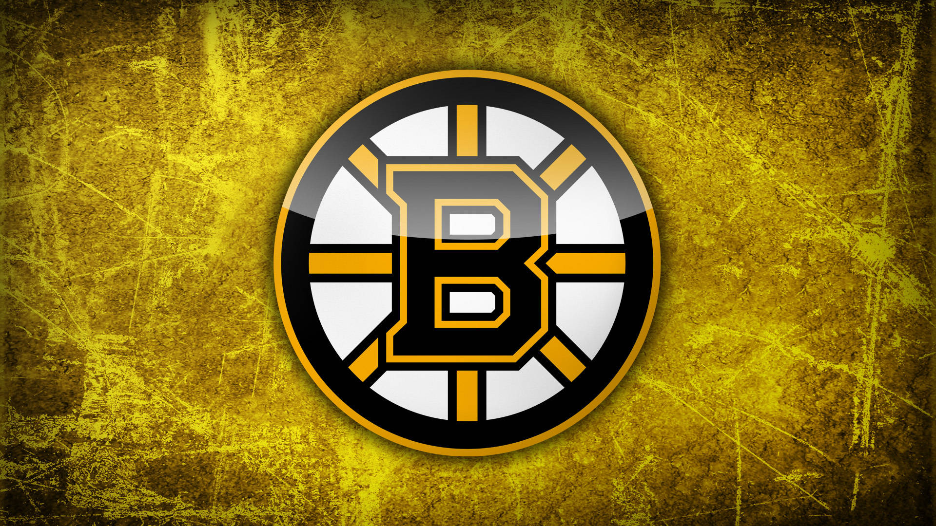 Boston Bruins Rugged Yellow Wallpaper
