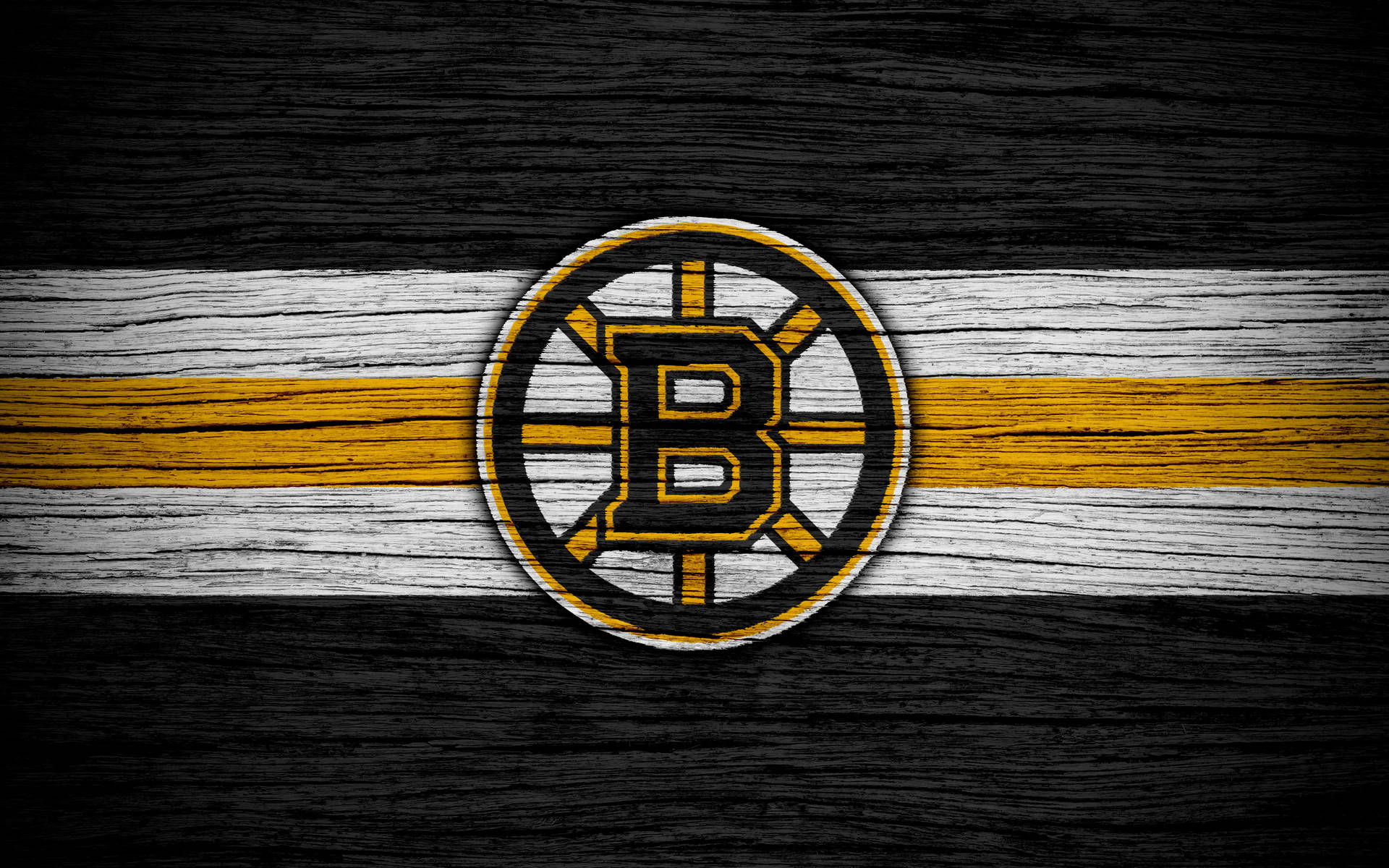 Boston Bruins Wood Grain Wallpaper