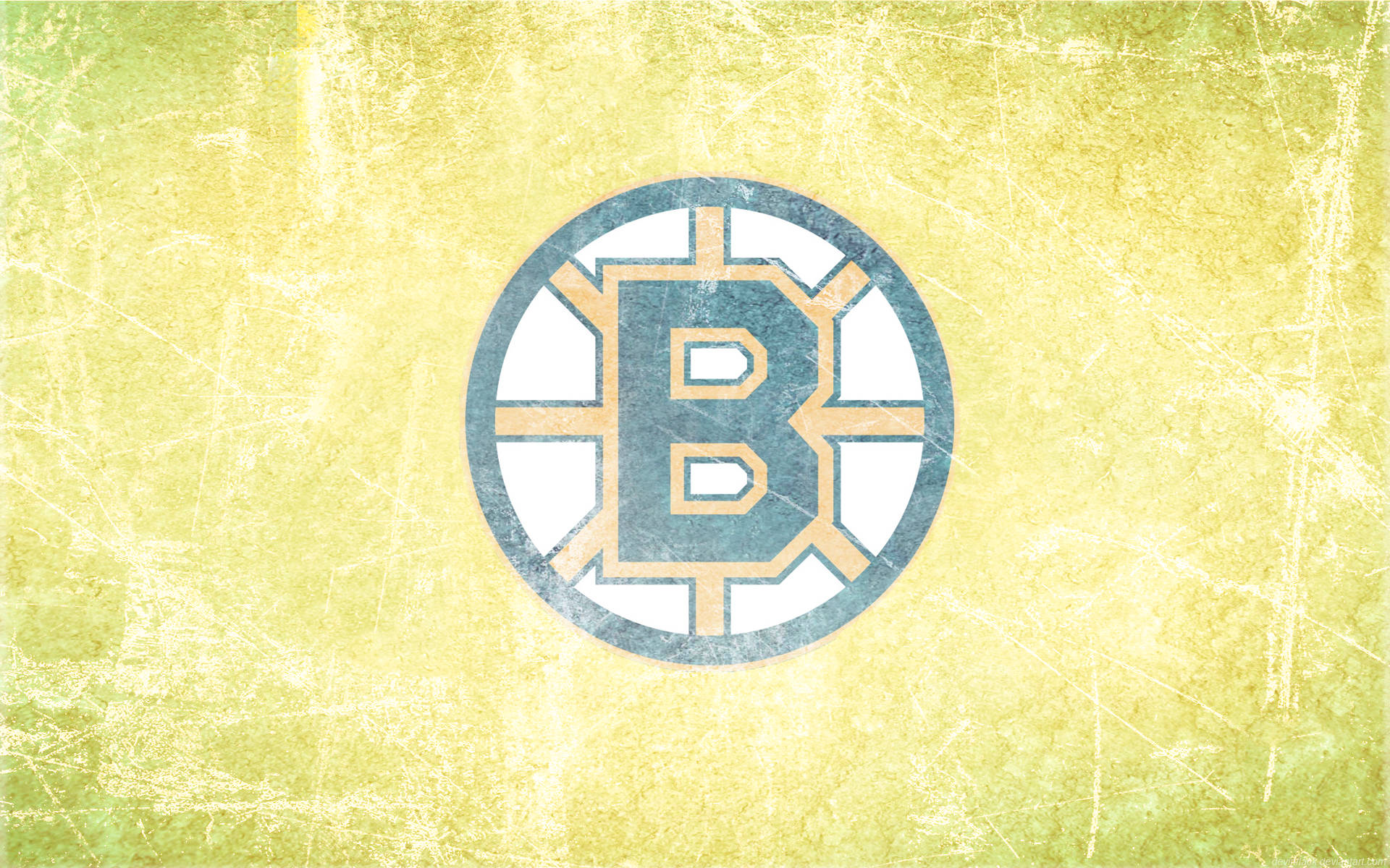 Boston Bruins Yellow Grunge Wallpaper