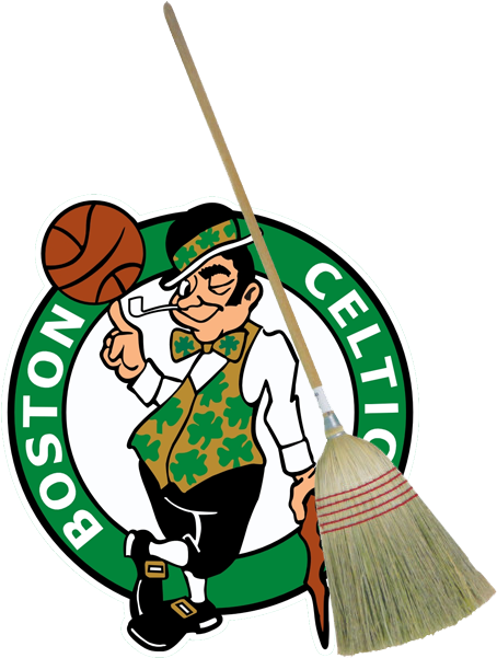 Boston Celtics Logowith Leprechaunand Broomstick.png PNG