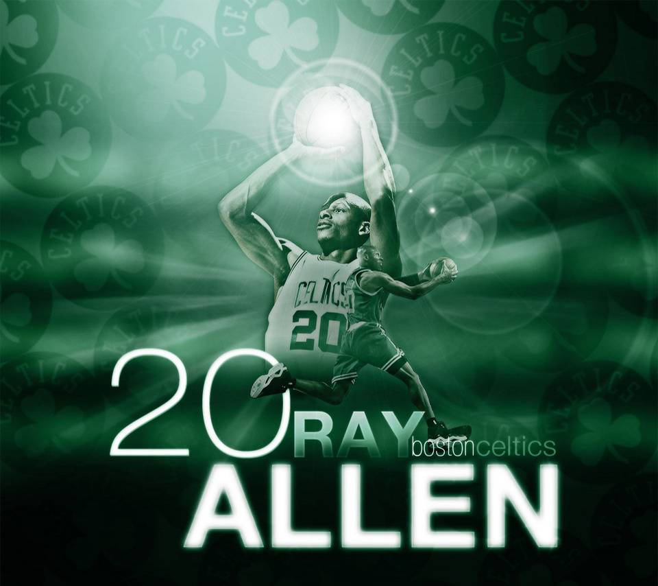 Numeroventi Ray Allen Dei Boston Celtics Sfondo