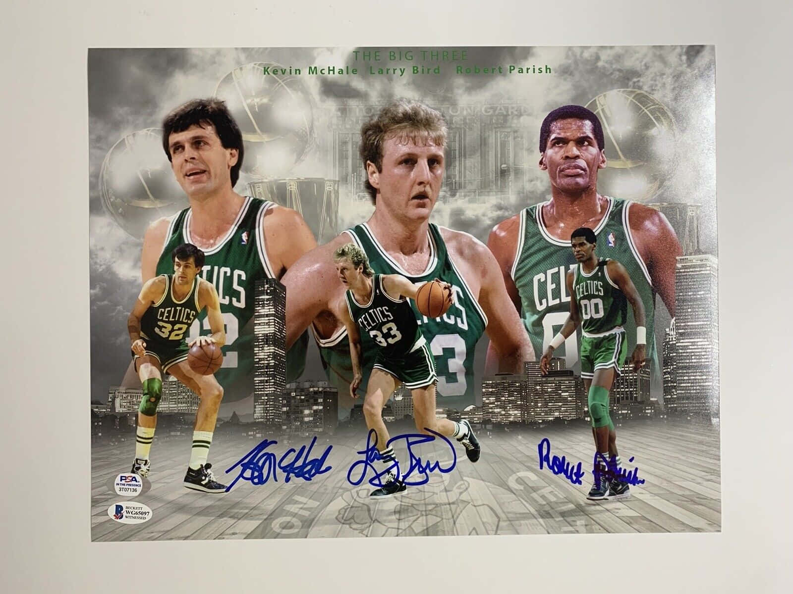 Posterdei Boston Celtics Con Robert Parish Sfondo