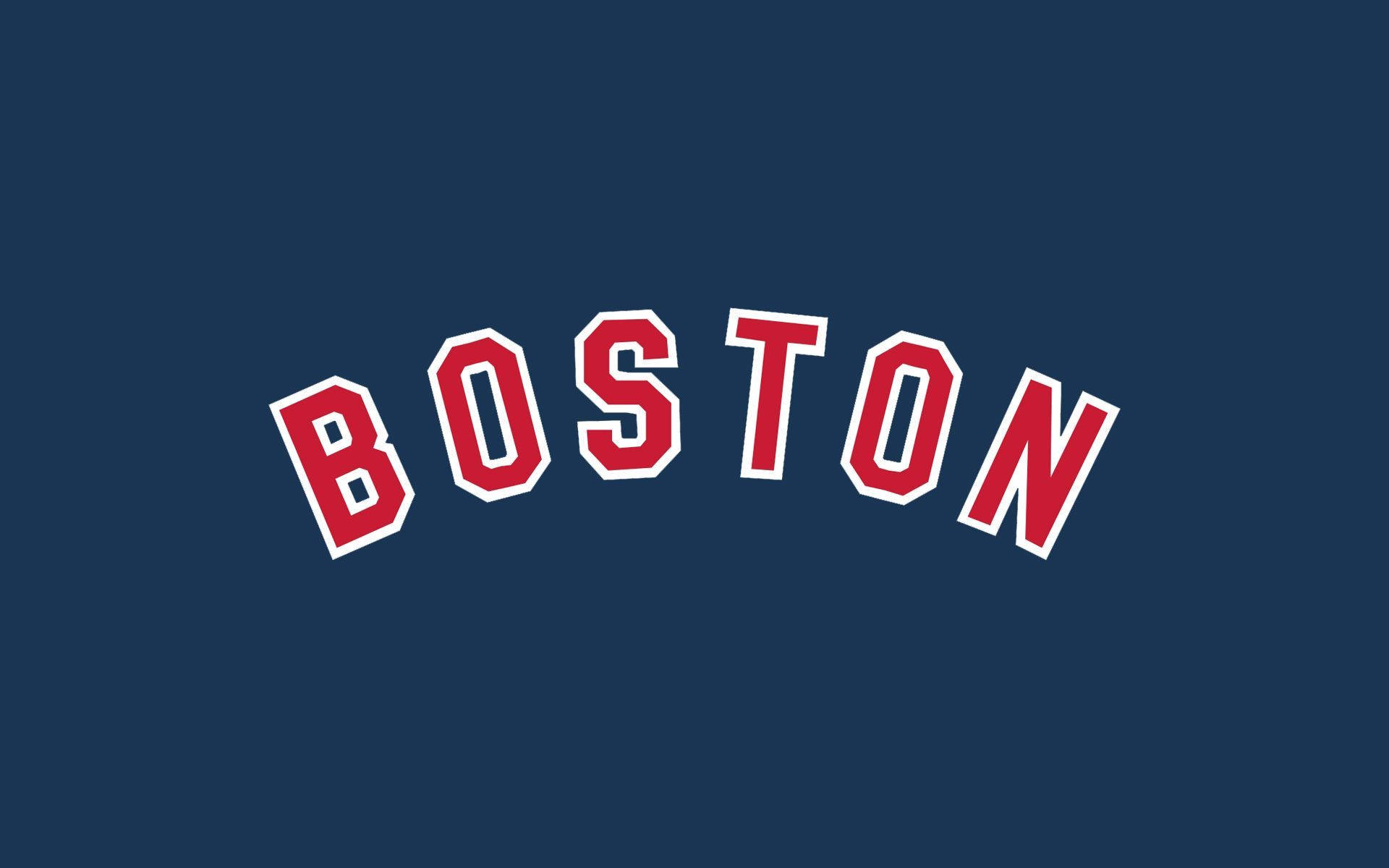 Poster Con Il Logo Blu Dei Boston Red Sox Sfondo