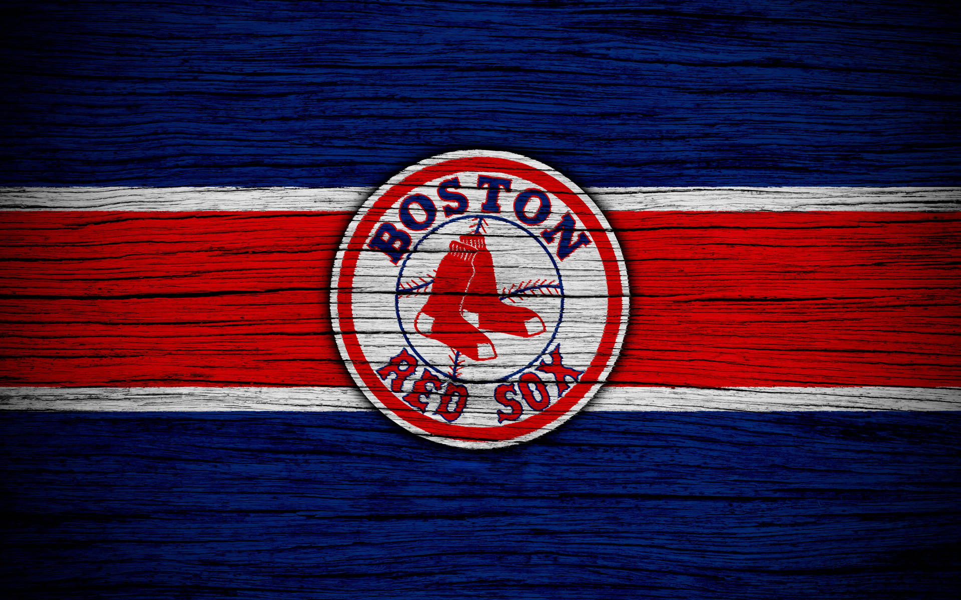 Boston Red Sox Painted Wood Wallpaper