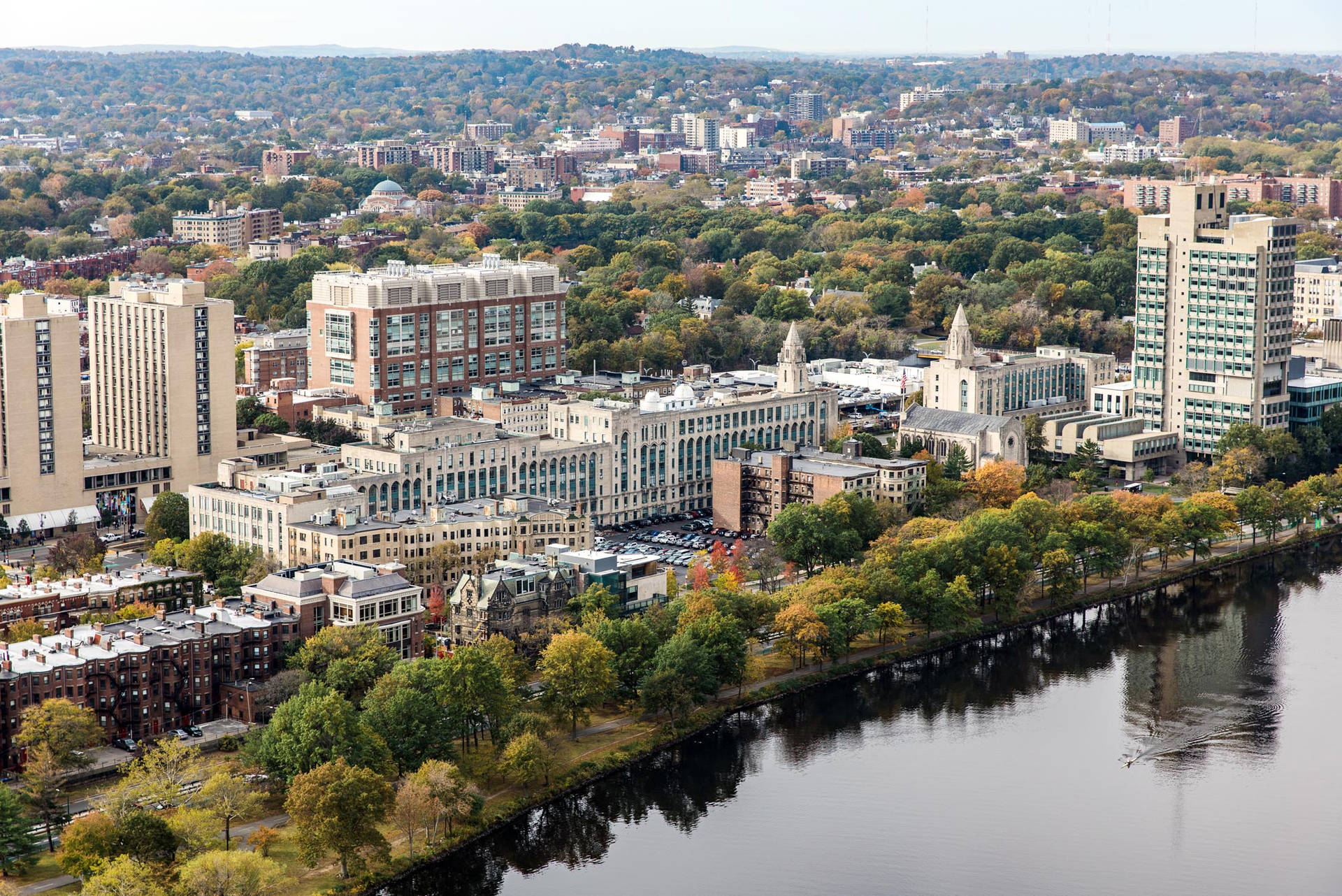 Boston University Aerial Photo Wallpaper