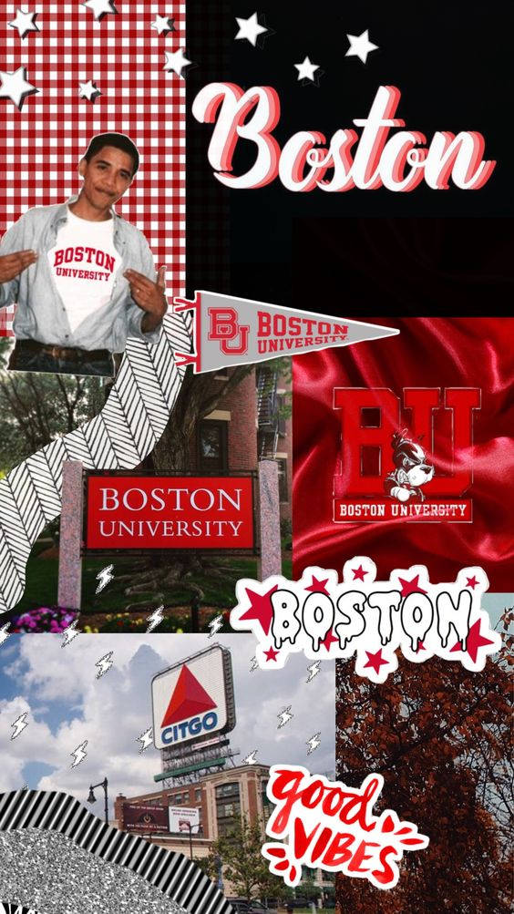 Boston University Collage With Banner Wallpaper