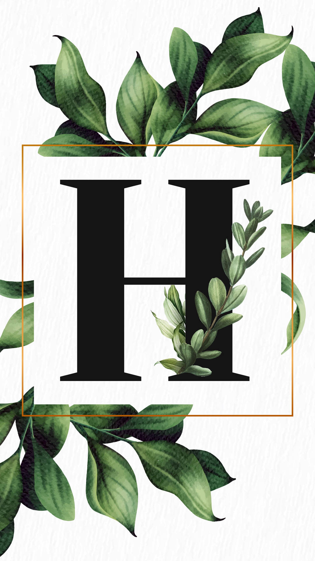 Botanical Letter H Wallpaper