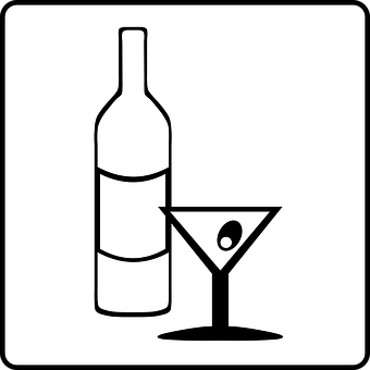 Bottle_and_ Martini_ Glass_ Icon PNG