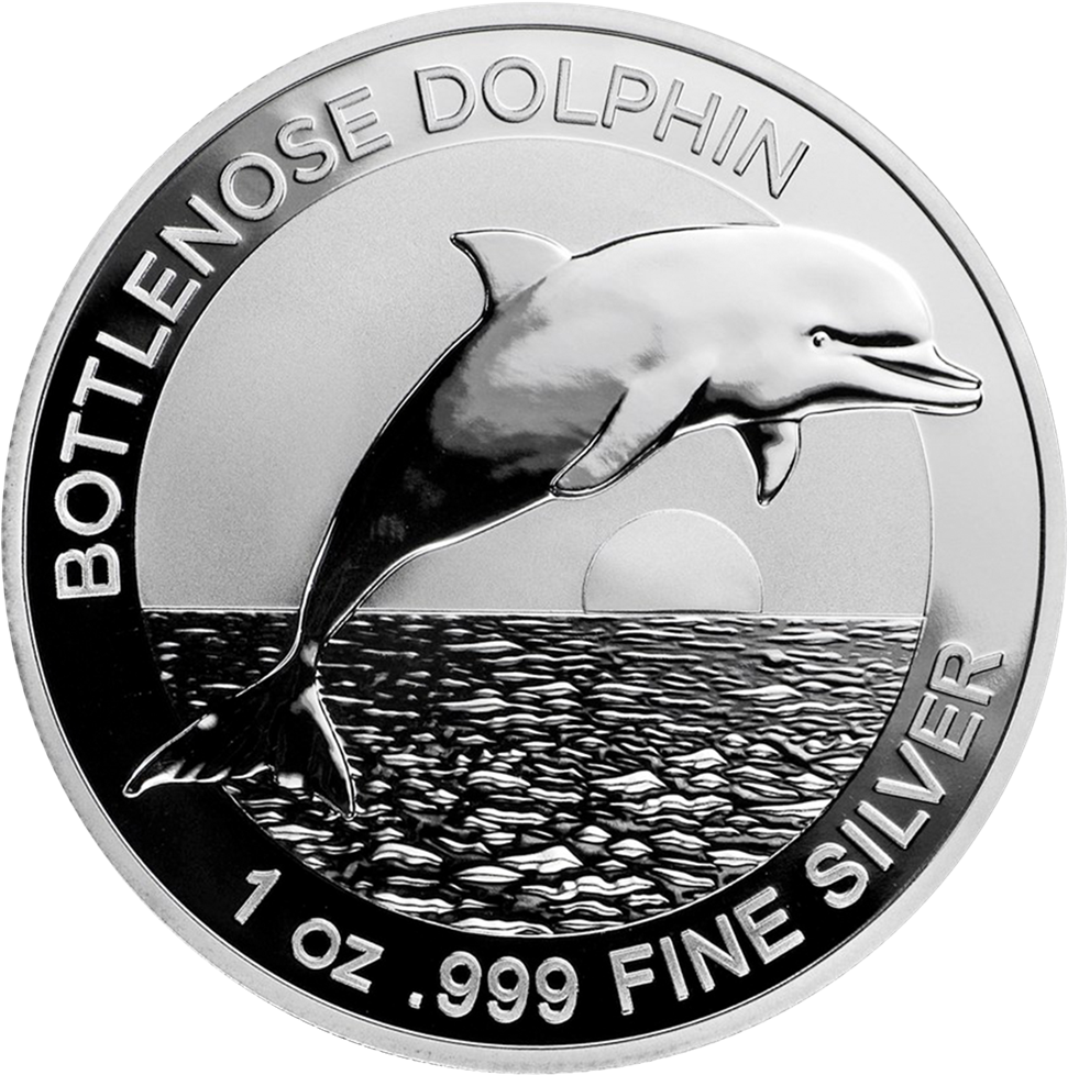 Bottlenose Dolphin Silver Coin PNG