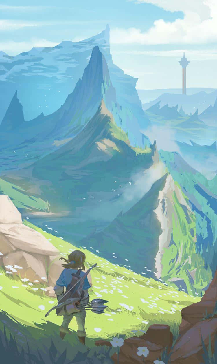 Majestic landscape of the world of BotW