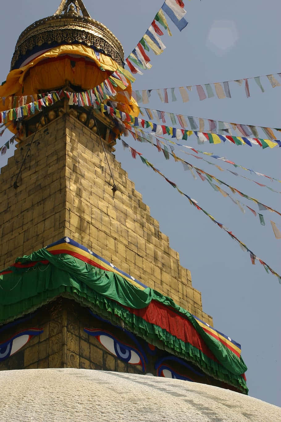 Boudhanath Stupa Detaljeret Skud Indeholde Seks Paneler Wallpaper