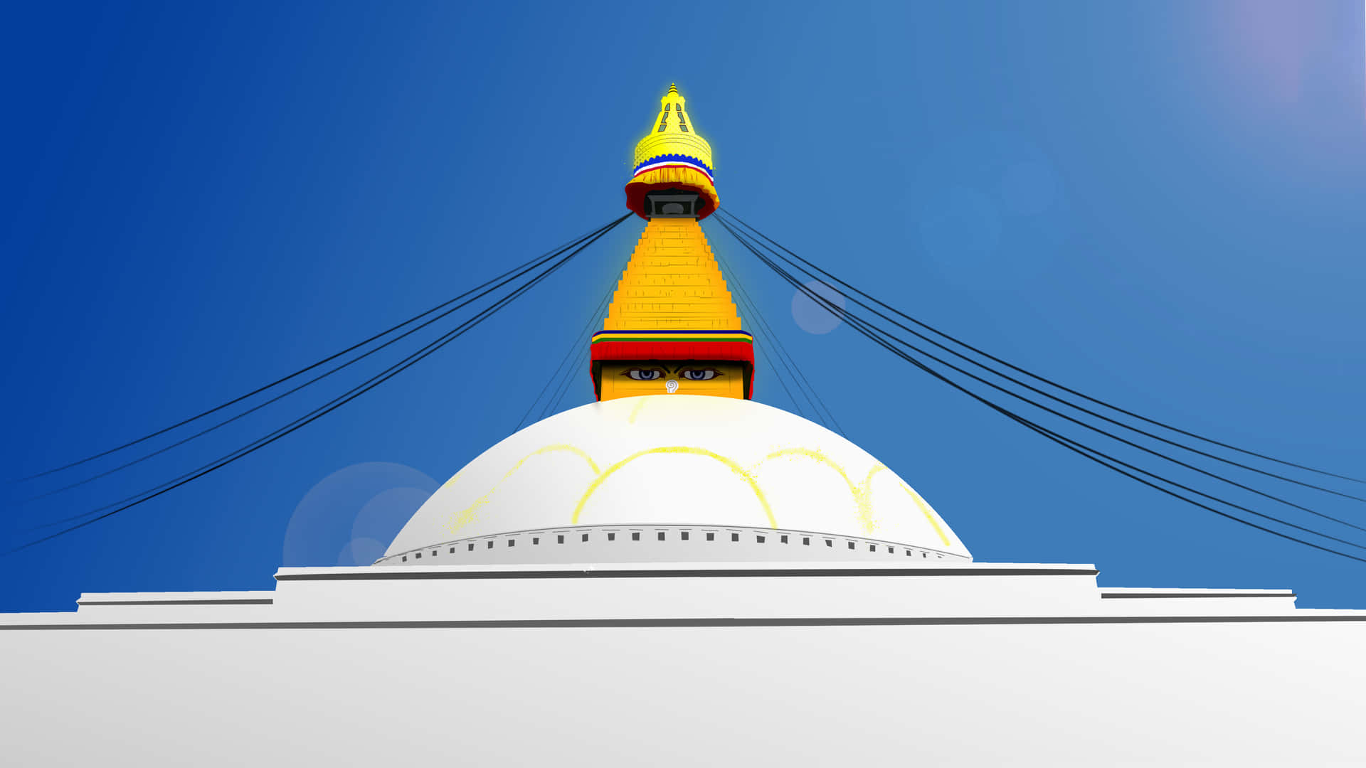 Boudhanath Stupa Digital Illustration Wallpaper
