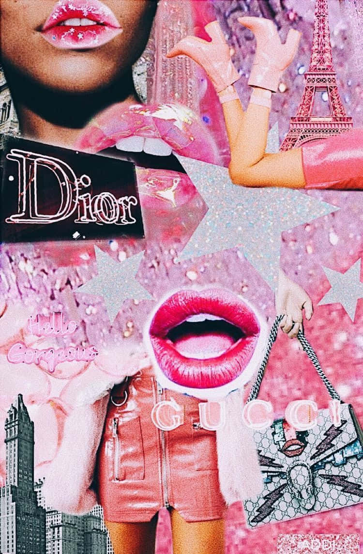 Boujee Pink Collage. Wallpaper