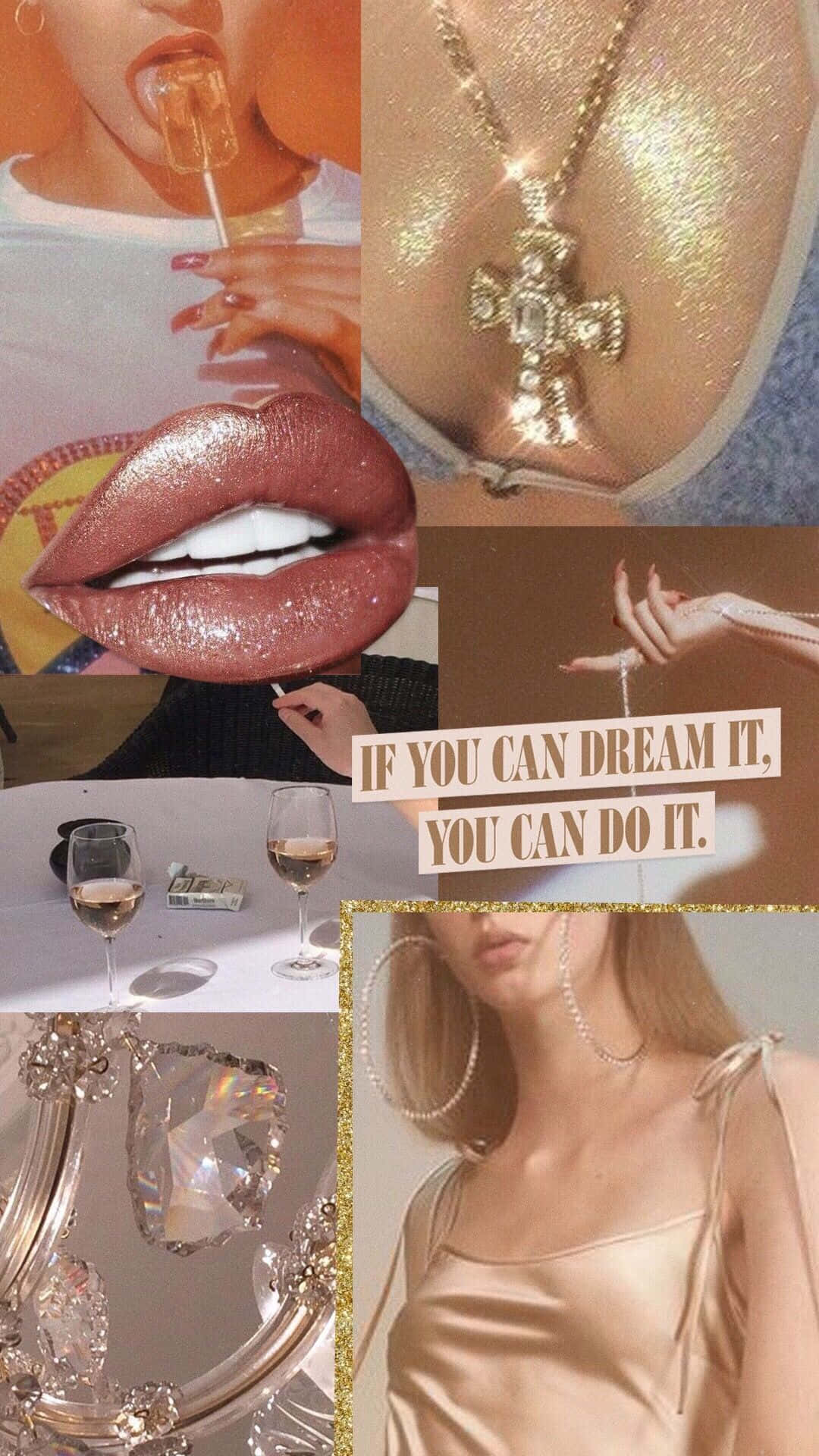 Boujee Beige Collage Background