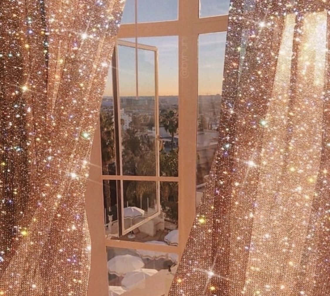Boujee Aesthetic Sparkling Curtains Wallpaper