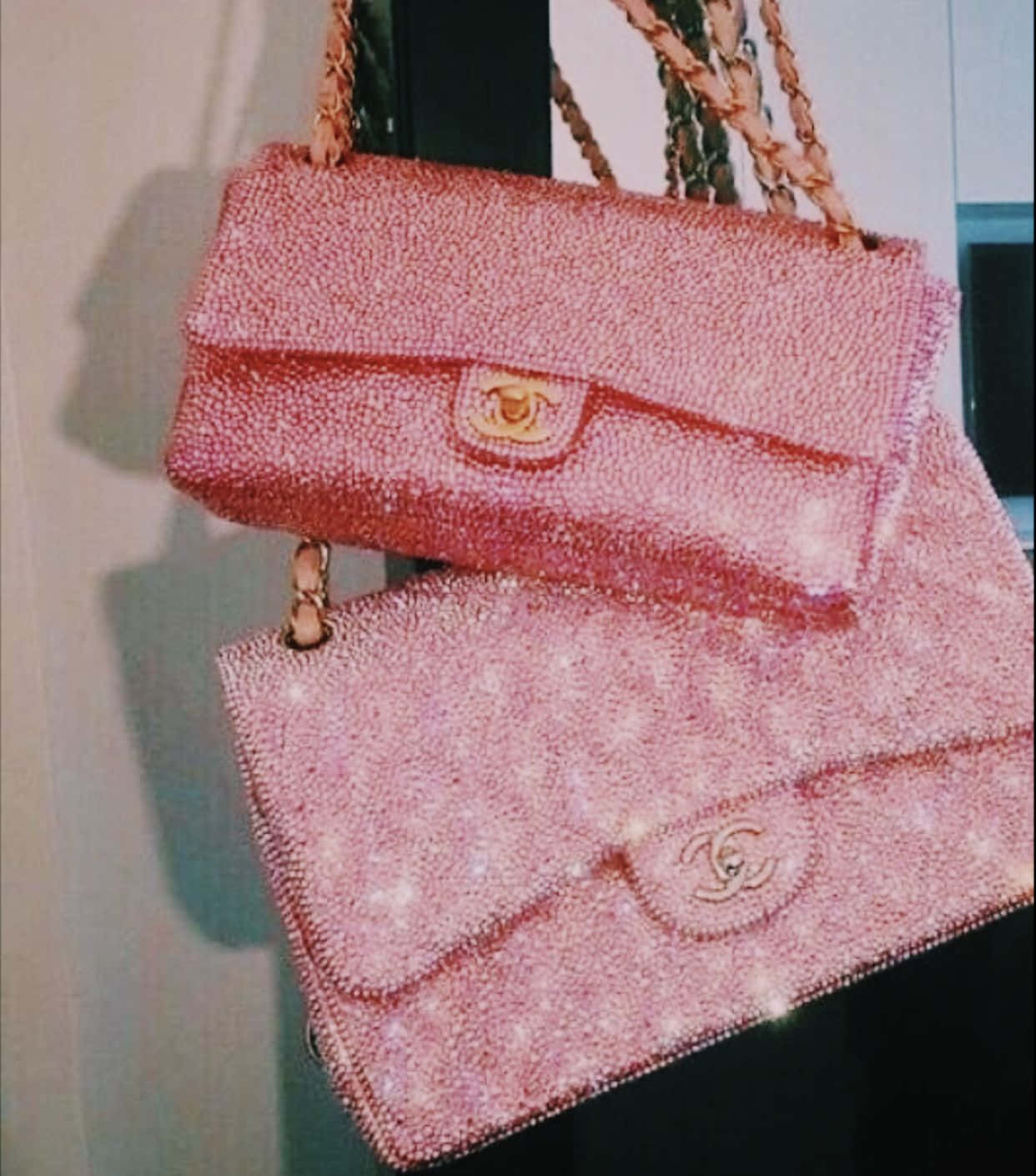 Boujee Aesthetic Pink Chanel Handbags Wallpaper