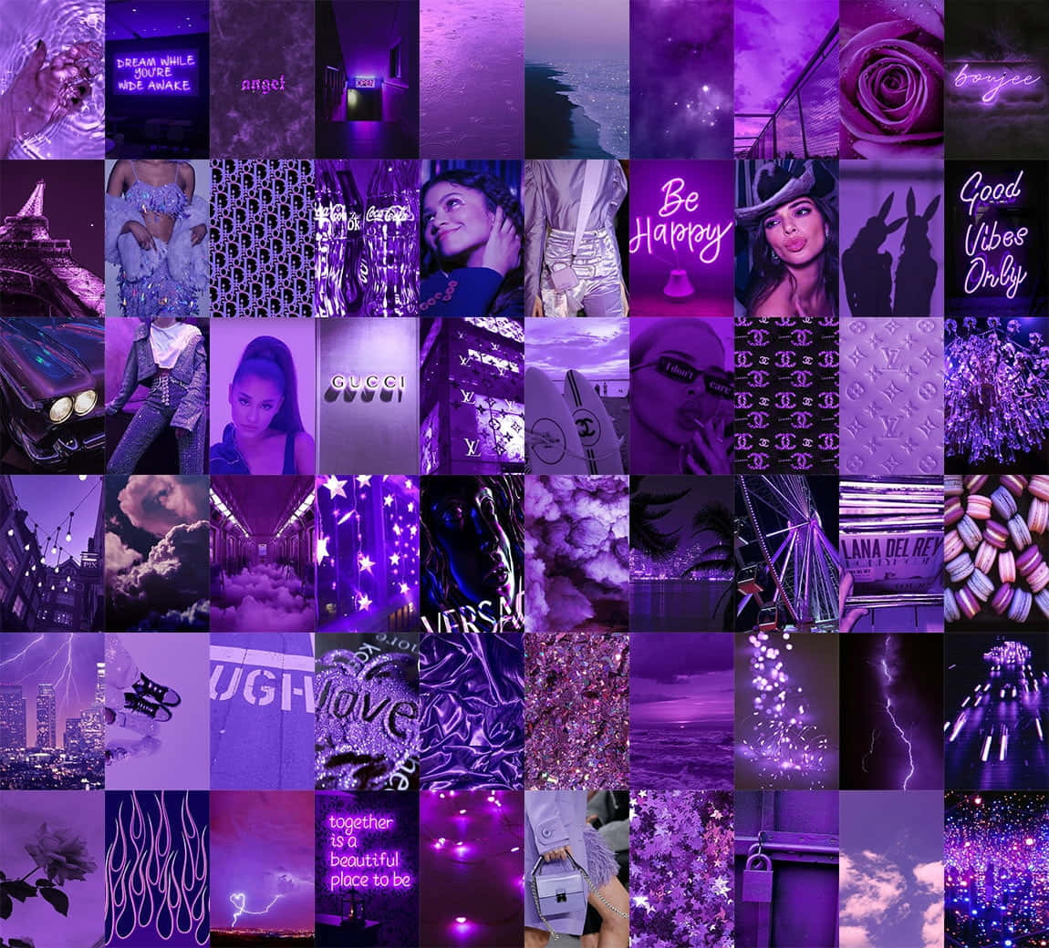 Boujee Purple Collage Wallpaper
