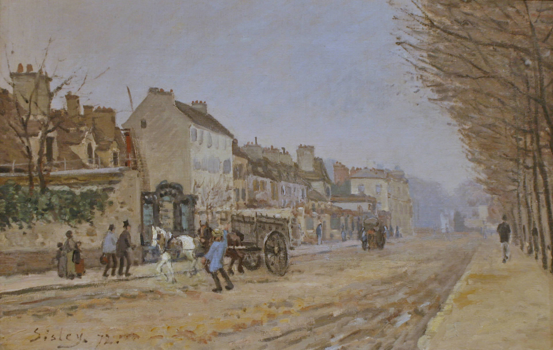 Boulevard Heloise, Argenteuil Impressionist Art Wallpaper