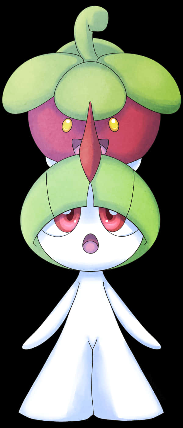 Bounsweet On Top Of Ralts Background