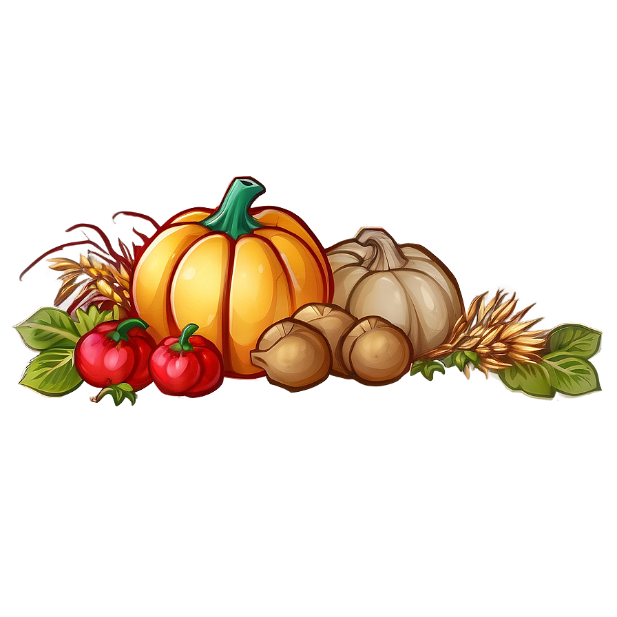 Bountiful Harvest Thanksgiving Border Png Cnc14 PNG