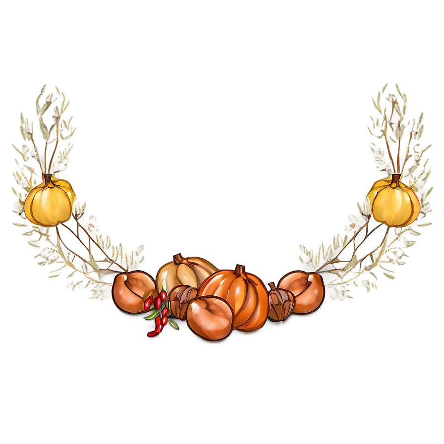 Bountiful Harvest Thanksgiving Border Png Dly58 PNG