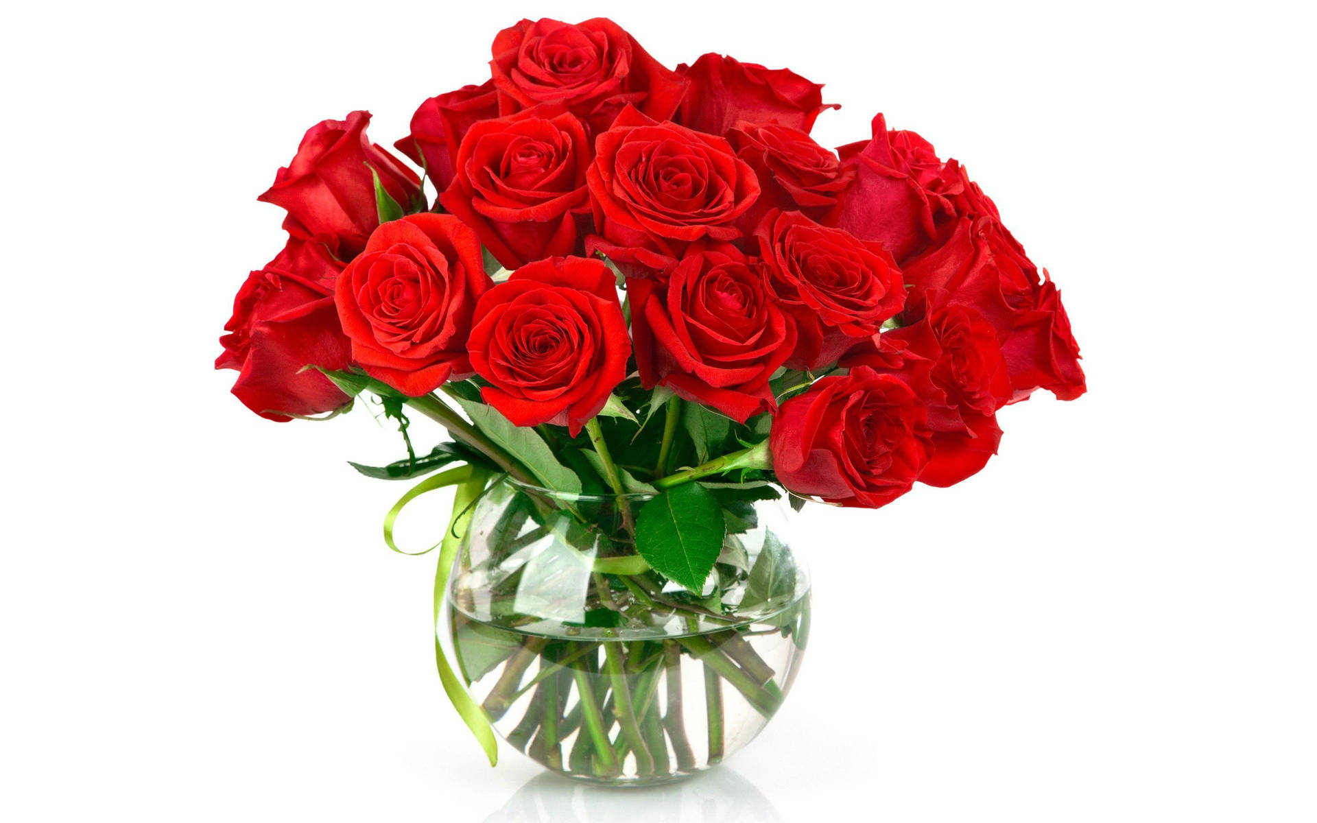 Bouquetd'amore Di Rose In Vaso Sfondo