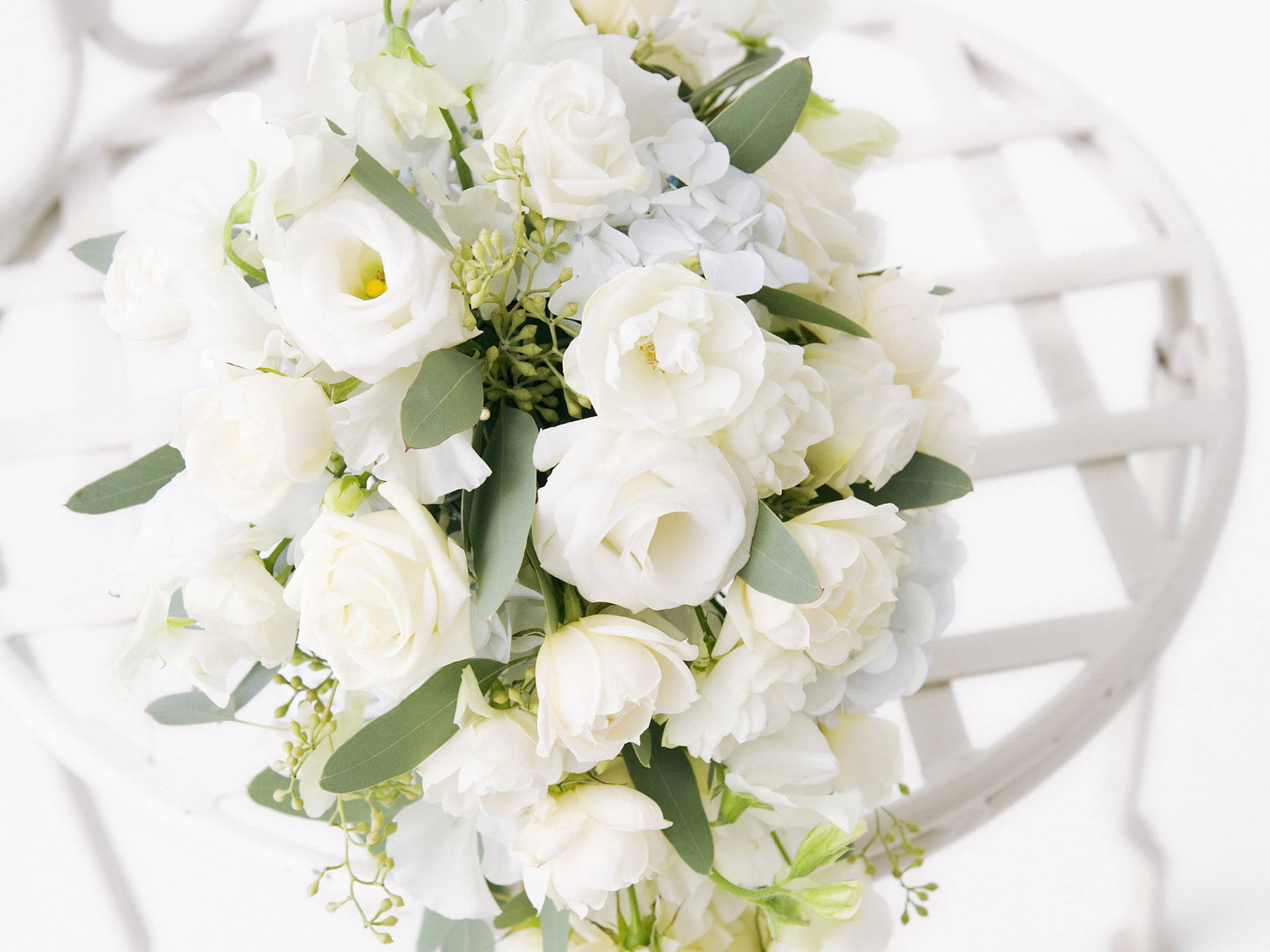 Bouquet Of Pure White Roses