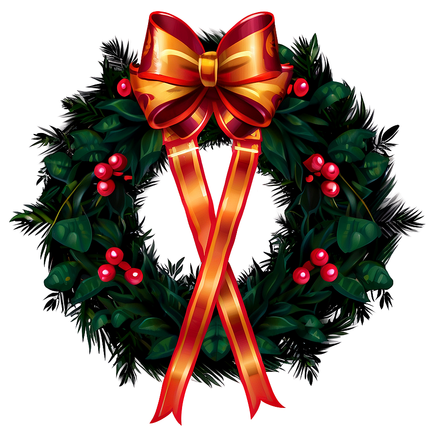 Bow Decorated Wreath Png Kmf PNG