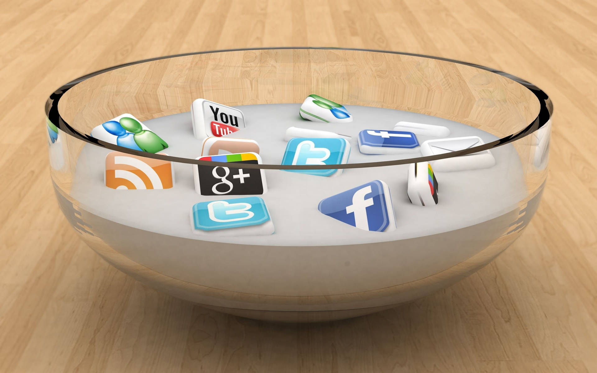 Bowl Of Social Network Apps Wallpaper