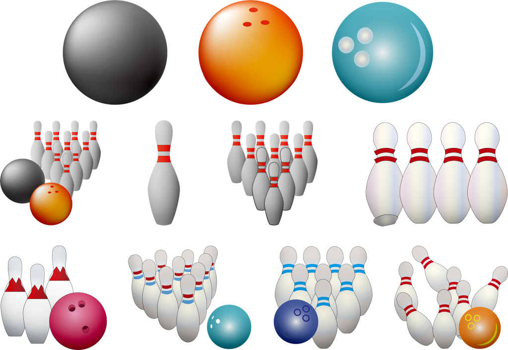 Bowling Ballsand Pins Vector Illustration PNG