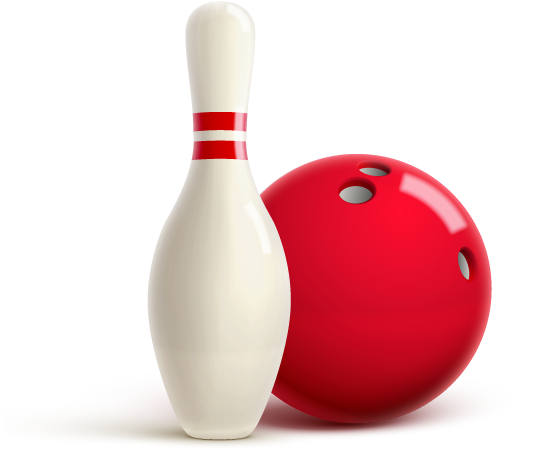 Bowling Pinand Ball Illustration PNG
