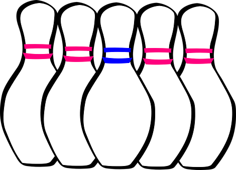 Bowling Pins Vector Illustration PNG