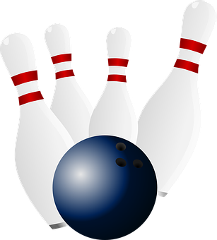 Bowling Pinsand Ball Graphic PNG