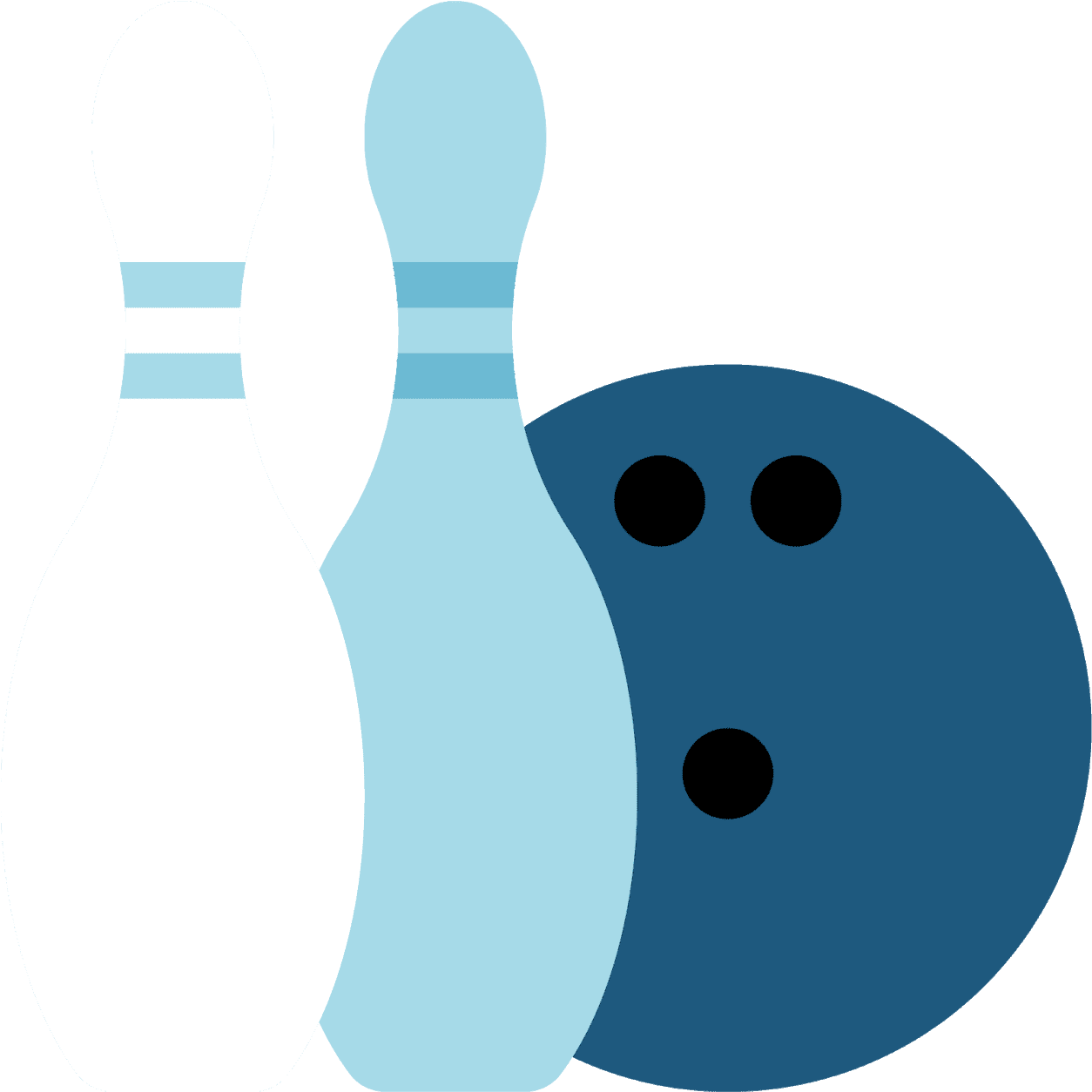 Bowling Pinsand Ball Graphic PNG