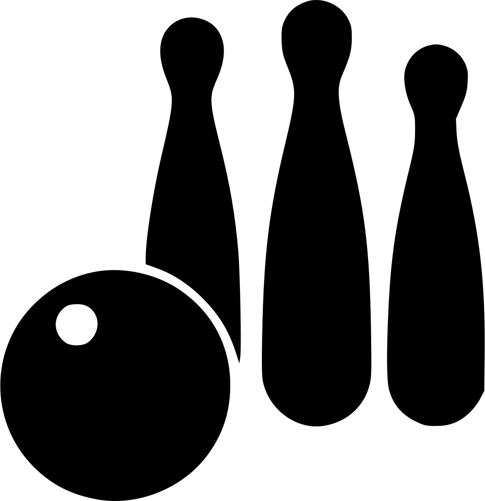 Bowling Pinsand Ball Silhouette PNG