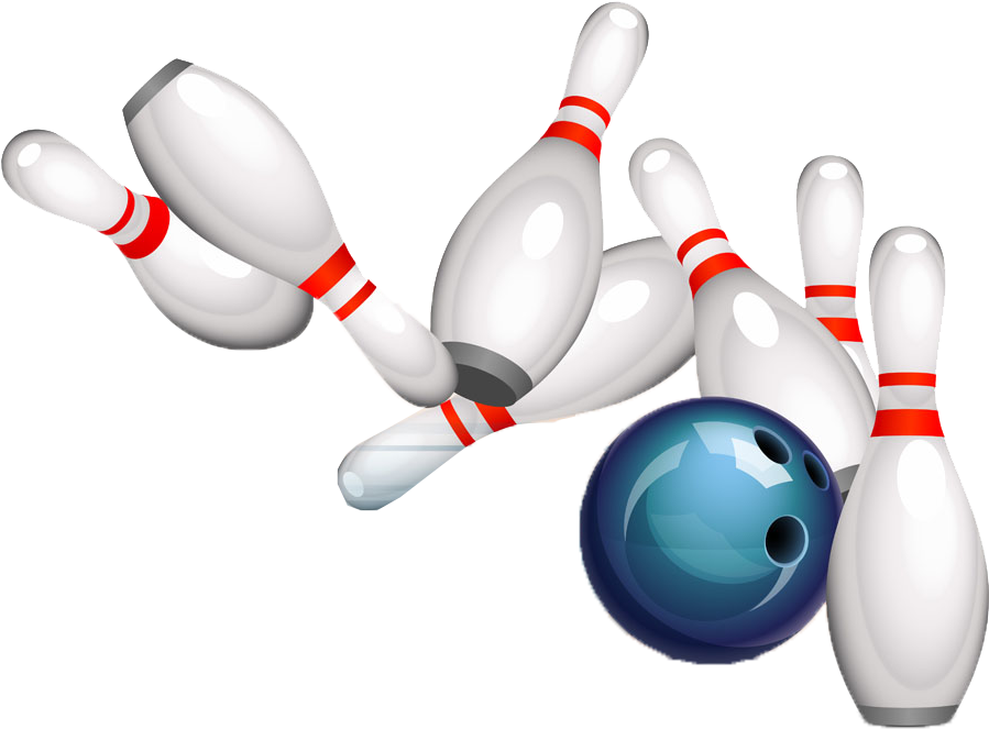 Bowling Strike Illustration PNG